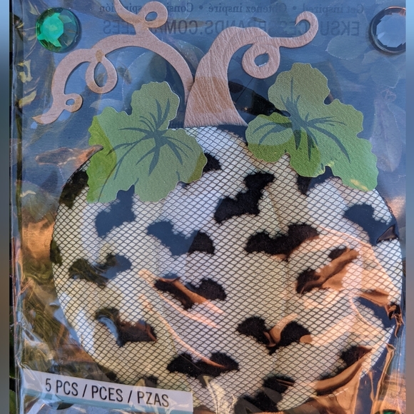RARE Jolee's Vintage Lace Pumpkin Black Bats Halloween Harvest Scrapbook Sticker - Picture 4 of 6